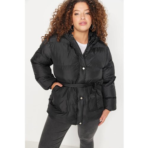 Trendyol Curve Black Belted Inflatable Coat Slike
