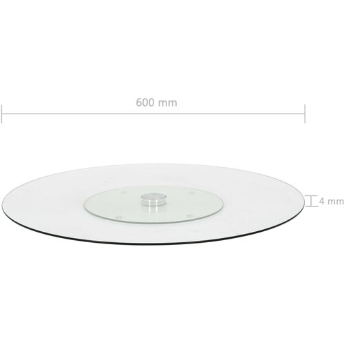 VidaXL Rotirajući pladanj za posluživanje prozirni 60 cm kaljeno staklo Slike
