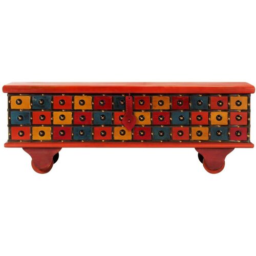  Kutija za pohranu crvena 110x40x40 cm masivno bagremovo drvo Slike