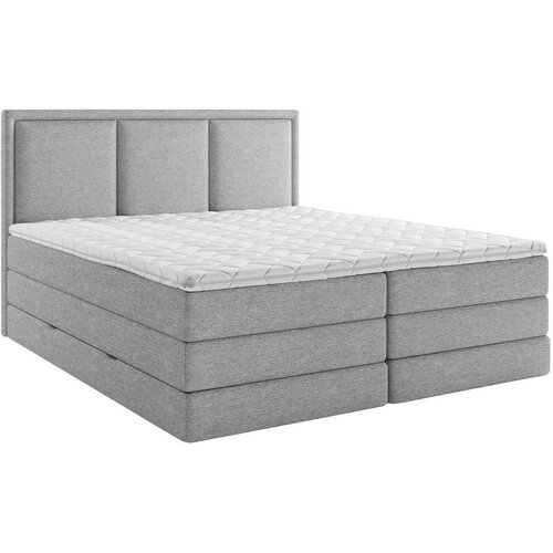 MID.YOU POSTELJA BOXSPRING 200 cm x 220 cm , les, tekstil, leseni material siva Cene