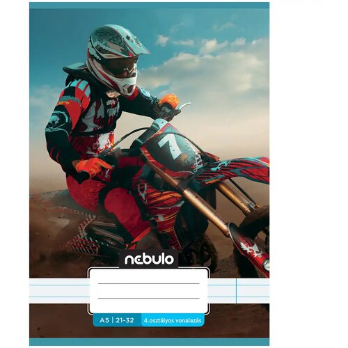 NEBULO s črtami, vzorec tekmovalnega motorja, spet zvezek za 4. razred, format A/5, 21-32 Cene