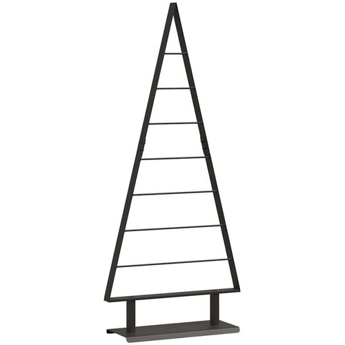 VidaXL Metalna božićna jelka s stalakom Crna 125 cm Čelik Slike