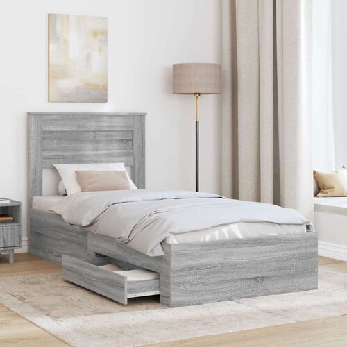  Okvir za krevet Sivi Sonoma i srebrna 75 x 190 cm Slike