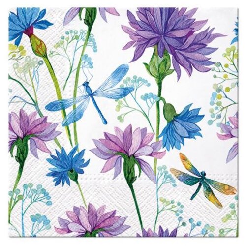  Serviete za decoupage Flower with Dragonfly - 1 kos Slike