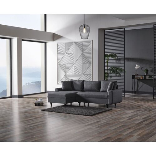 Atelier Del Sofa Flavia ugaona sofa na razvlačenje tamno siva Cene