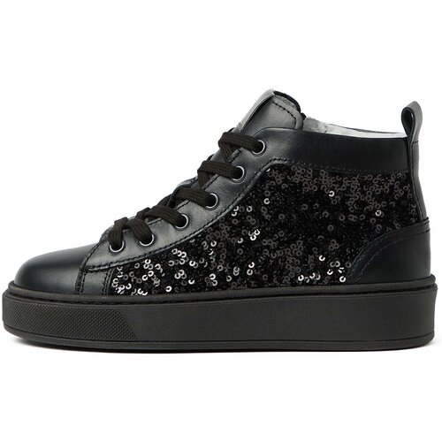 Nero Giardini Visoke superge Perseo T.Paillettes Chic 22 T.Brill Antracite Tr D Črna Slike