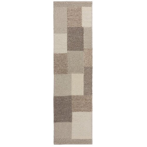 Flair Rugs Bež ročno tkan tekač iz me&amp;scaron;anice volne 60x230 cm Minerals Patchwork &amp;ndash; Slike