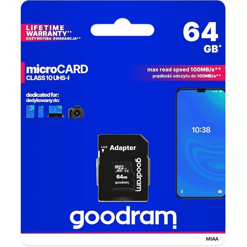 Goodram spominska kartica MicroSDXC 64GB za Nintendo Switch & 3DS & Wii & PSP & GSM Cene