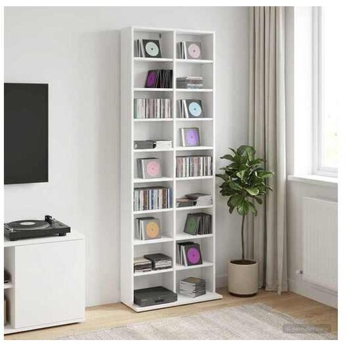 VidaXL CD ormar Bijela 65 x 23 5 x 175 cm Konstruirano drvo - Bijela 1 65 x 23 5 x 175 cm Slike