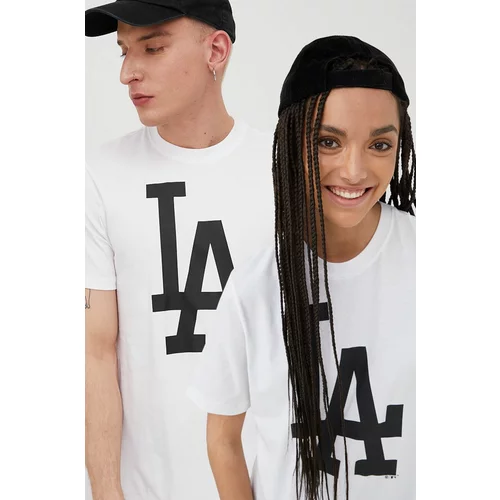 47 Brand Pamučna majica Mlb Los Angeles Dodgers boja: bijela, s tiskom