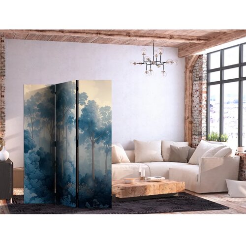  Paravan - Landscape With Trees in Illustration Style. Fairy Blue Forest 135x172 Akustični Slike