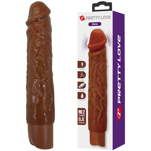  Crni realistični vibrator 22cm Osric Slike
