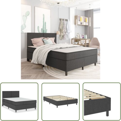 The Living Store Boxspring postelja temno siva iz blaga 140x200 cm - Boxspring Postelja, (21737260) Cene