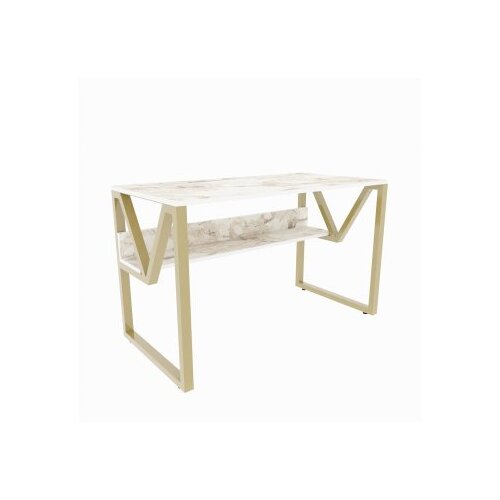 Woody Fashion Radni sto 120x72.8x60 cm Bijelo-zlatna Cijene