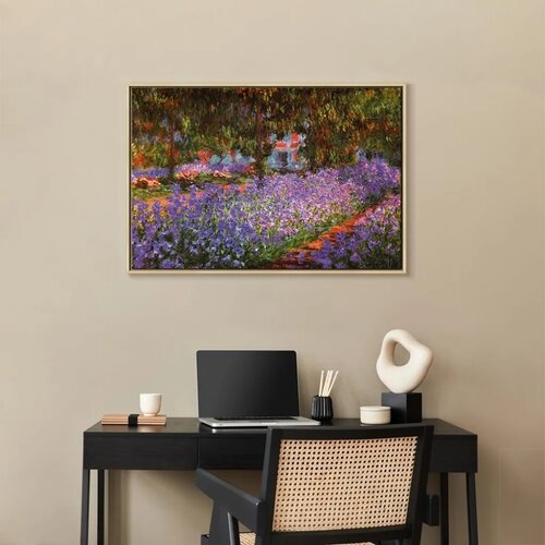  Slika - Claude Monet &amp;ndash; The Artist&amp;rsquo;s Garden at Giverny 120x80 U prirodnom drvenom okviru Slike