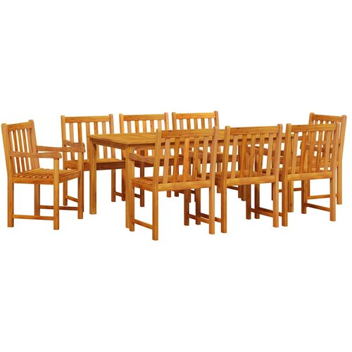  Vrtni set za objed 9 pcs Smeđa Čvrsto drvo akacije Slike