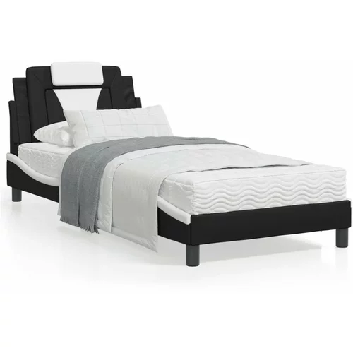  Okvir kreveta s uzglavljem crno-bijeli 80x200 cm umjetna koža