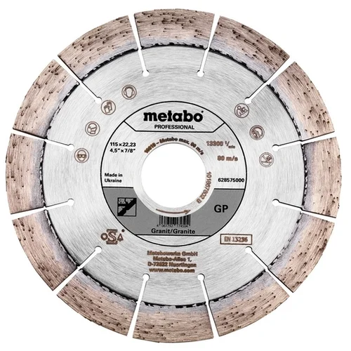 Metabo diamantna rezilna plošča 115x22,23mm, GP, Granite professional 628575000