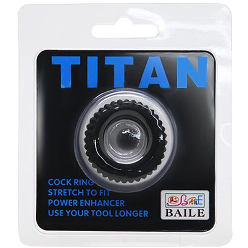 Titan Ring Crni silikonski prsten za penis BI210144 Slike