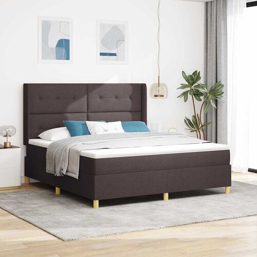  Krevet s opruga kutije s LED trakama Smeđa 180 x 200 cm tkanina Cijene
