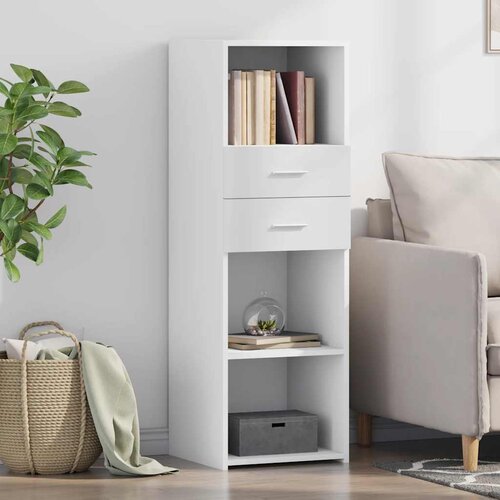  Visoka komoda bijela 40 x 42,5 x 124 cm od konstruiranog drva Cijene