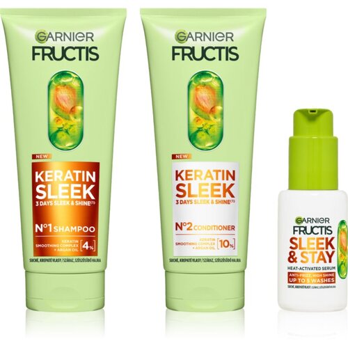 Garnier Fructis Keratin Sleek set za lase 3 kos Slike