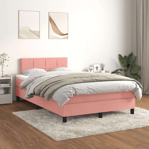 Box spring krevet s madracem ružičasti 120 x 200 cm bar&amp;scaron;unasti Slike