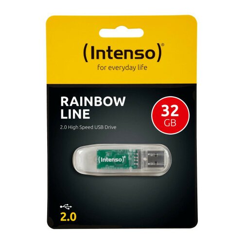Intenso USB flash drive 32GB Hi-Speed USB 2.0 rainbow line transp. - USB2.0-32GB/rainbow Slike
