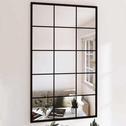  Zidno ogledalo crno 100 x 60 cm metalno Cijene