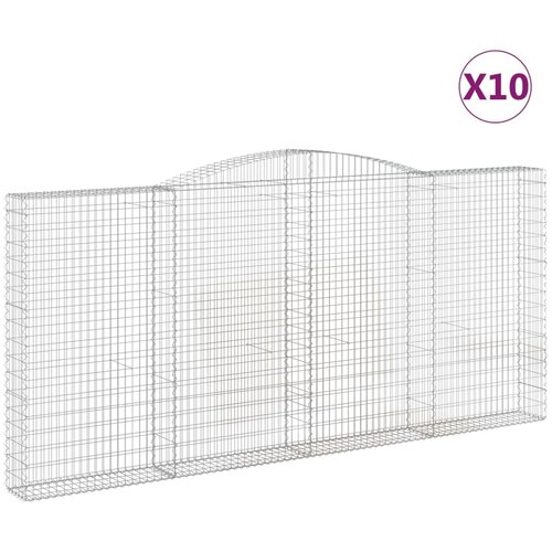  Lučne gabionske ko&amp;scaron;are 10kom 400x30x180/200cm pocinčano željezo Slike