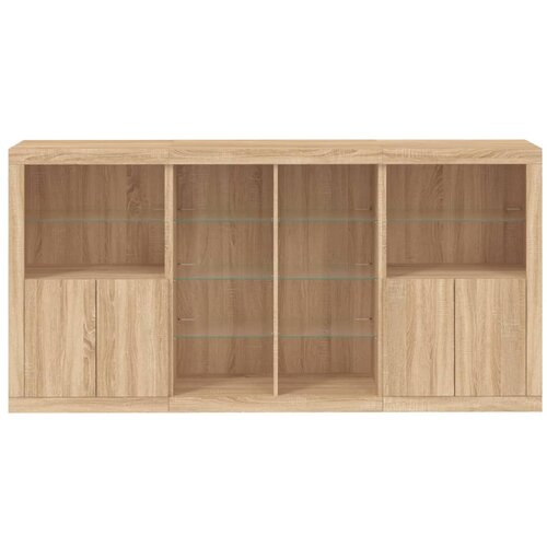 Komoda s LED svjetlima boja hrasta sonome 202x37x100 cm Slike