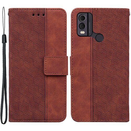 INORCO Za Nokio C22 natisnjen geometrijski vzorec PU usnjena torbica za denarnico, ovitek za telefon proti praskam, (22036796) Slike