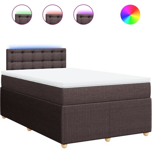 vidaXL Box spring postelja z vzmetnico temno rjava 120x190 cm blago, (21304857) Cene