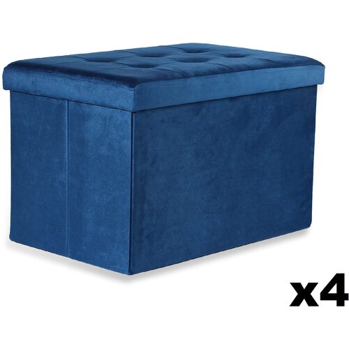 Brandless XL zložljiv puf z gumbi - 60x38x38cm žametno siva x 4, (22056771) Slike
