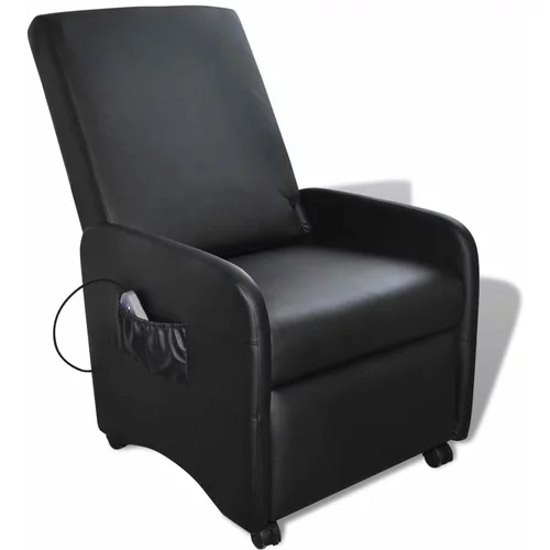  masažna stolica od umjetne kože crna
