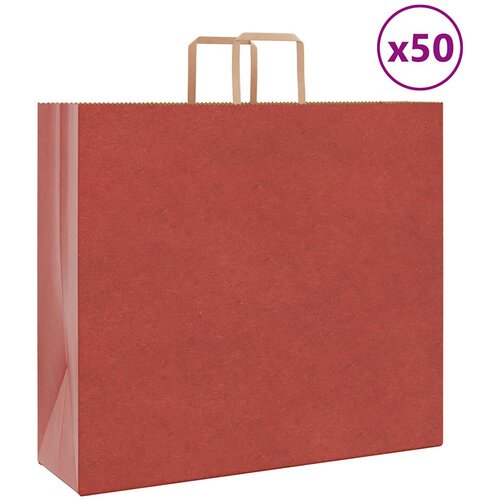 vidaXL Papirnate vrećice 50 kom s ručkama crvene 54x15x49 cm Cijene