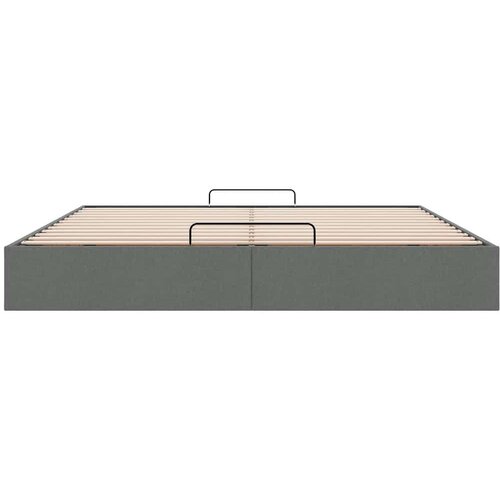 VidaXL Otomanski okvir kreveta bez madraca tamnosivi 200x200cm tkanine Slike