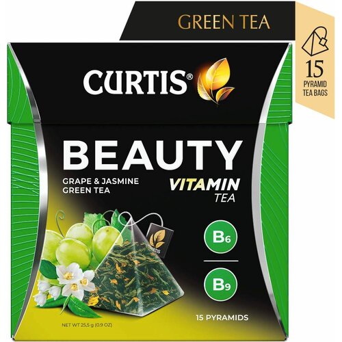 Curtis beauty tea - zeleni čaj sa laticama jasmina i komadićima grožđa 15x1,7g Slike
