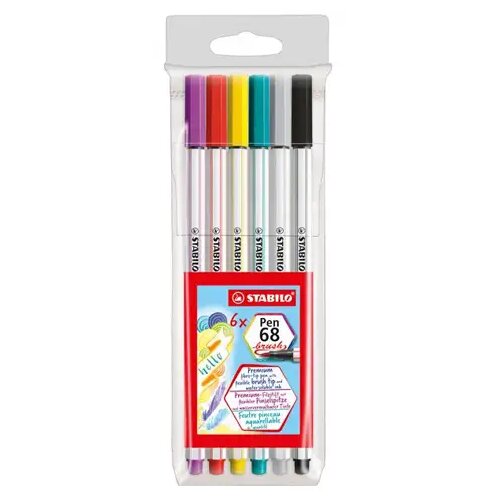 Stabilo Stabilo: Pen 68 brush 6-delni komplet flomastrov s čopič konico Cene