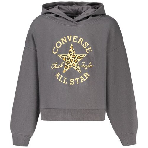 Converse hoodie dukserica za djevojčice s okruglim logom crna Cene