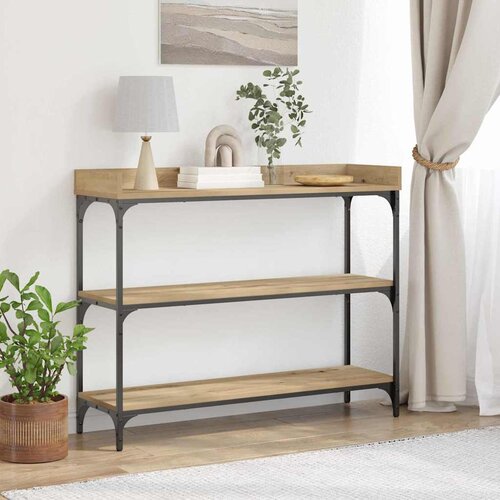 Konzolni stol s policom hrast artisan 100 x 30 x 80 cm Cene