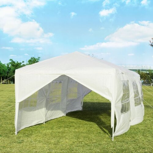  Vrtni paviljon 3x9m, &amp;scaron;otor za zabave, poročni &amp;scaron;otor, UV za&amp;scaron;čitni &amp;scaron;otor - bel Slike