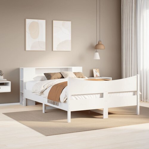 Furnova Posteljni okvir brez vzmetnice bel 160x200 cm trdna borovina, (21936281) Slike