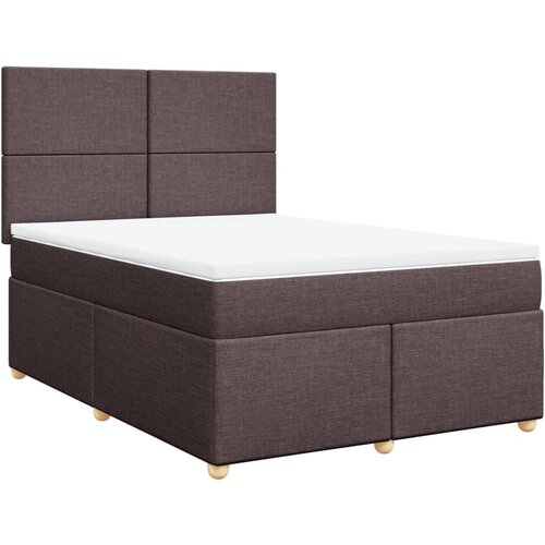 vidaXL Box spring postelja z vzmetnico temno rjav 140x190 cm blago, (21307846) Cene