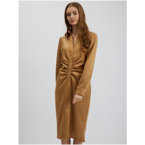 Orsay brown Women&amp;#039;s Suede Sheath Dress - Women Slike