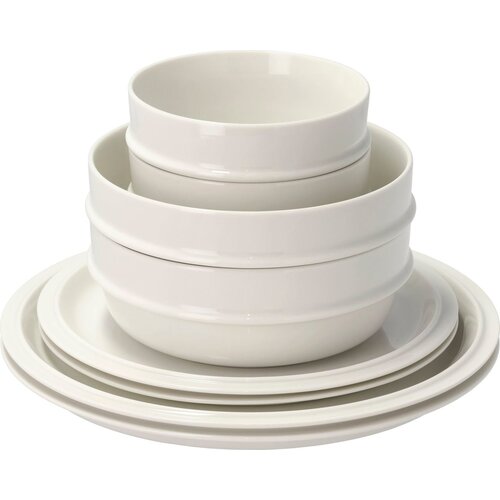 Zone Denmark Eau 8-delni jedilni servis iz porcelana v umazano beli barvi - 1 set Cene