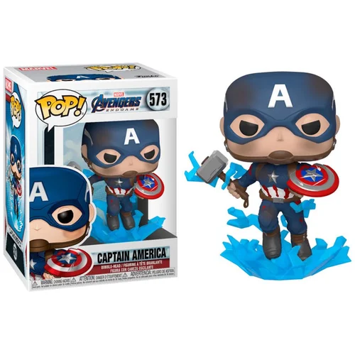 Funko POP figure Marvel Avengers Endgame Captain America with Broken Shield & Mjolnir