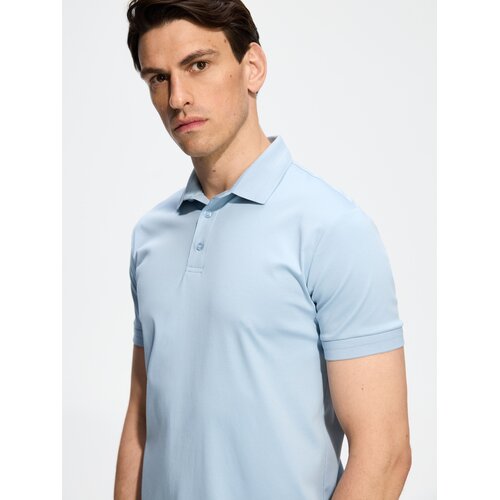 Reserved Pima slim polo majica - bljedoplavo Cijene