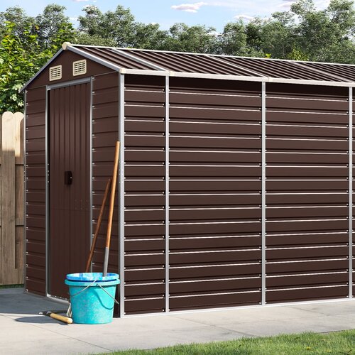 VidaXL Vrtna lopa rjava 191x895x198 cm pocinkano jeklo Slike