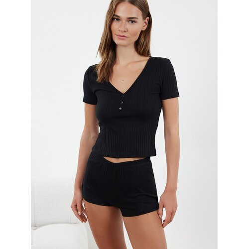 Trendyol Ženski set pidžame Thmss24Pt00097, Crni Cene